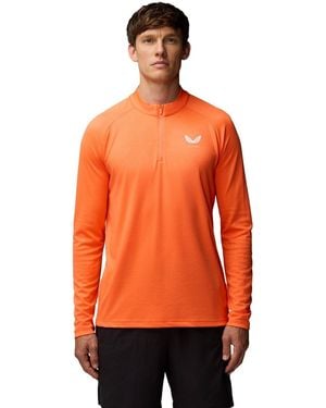 Castore Adapt Training 1/4 Zip Top Activewear T-Shirts - Orange