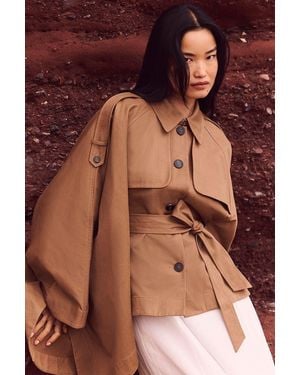 Karen Millen Cape Detail Trench Coat - Brown