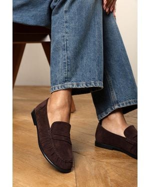 Where's That From Wheres Charleigh Ruched Detail Flat Penny Loafers - Blue