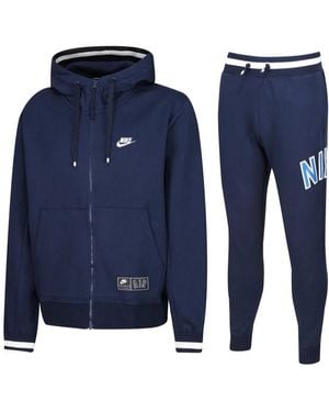 Nike Air Zip Through Tracksuit Set Cotton in Blue for Men Lyst UK