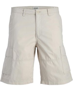 Jack & Jones Shorts Summer Cotton Cargo Combat - White