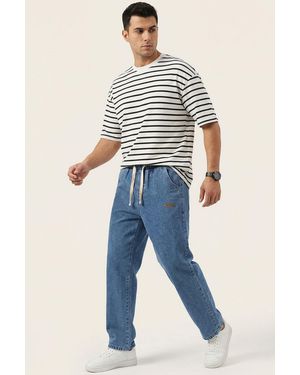 Bigdart Elastic Waist Denim Trousers - Blue