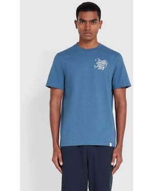 Farah Cold Metal Limscott Graphic T-Shirt - Blue