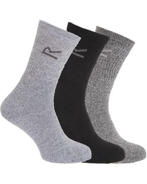 Regatta Great Outdoors Cotton Rich Casual Socks (Pack Of 3) - Grey