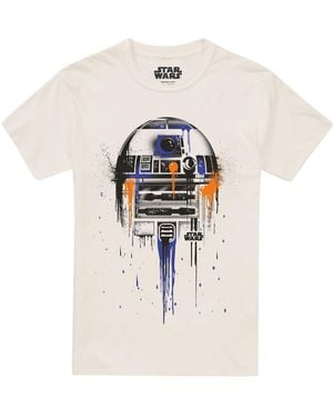 Star Wars R2-D2 Paint Drip T-Shirt Cotton - White