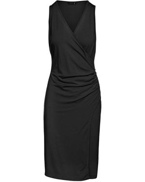 Conquista Wrap Style Sleeveless Dress - Black