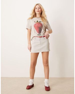 Abercrombie & Fitch Denim Mini Skirt - Natural