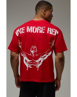 BoohooMAN One More Rep Oversized T-Shirt - Red