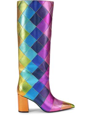 Kurt Geiger Leather Regent Point Knee Boots - Blue