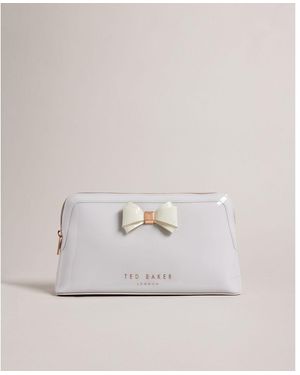 Ted Baker Abbie Curved Bow Large Washbag, Light - White