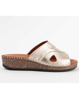 Purapiel Wedge Sandal Leida3 Leather - Brown