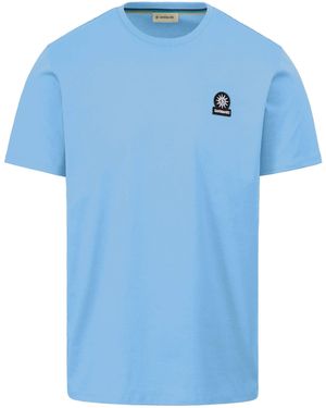 Sandbanks Badge Logo T-Shirt Dusty Cotton - Blue