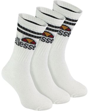 Ellesse 3 Pack Vulloni Jacquard Logo Sport Socks - White