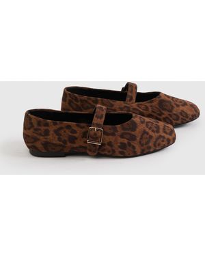 Boohoo Extra Wide Fit Square Toe Ballet Flats - Multicolour