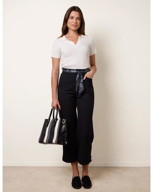 Blue Vanilla Scarf Belt Trousers - Natural
