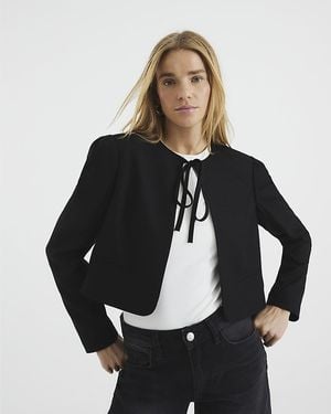 River Island Blazer Tie Front - Black