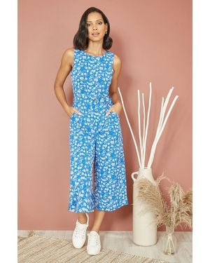 Mela London Ditsy Print Culotte Jumpsuit - Blue