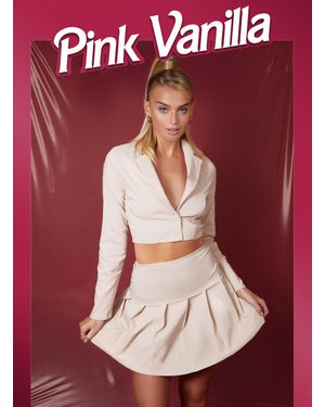 Pink Vanilla Bengaline Pleated Mini Skirt - Red