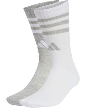 adidas Cushioned 3-Stripes Glam Crew 2 Pair Pack - Grey
