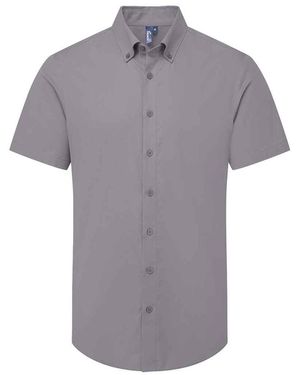 PREMIER Supreme Oxford Short-Sleeved Formal Shirt (Steel) - Grey
