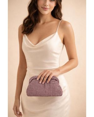 SVNX Crystal Pouch Clutch Bag - Natural