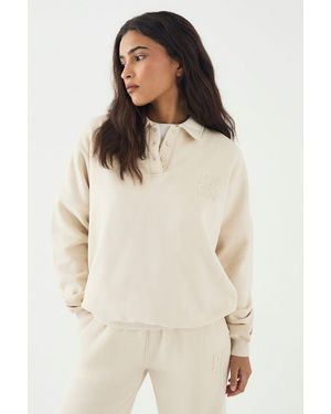 DSGN Studio Self Fabric Applique Collared Sweatshirt - Natural