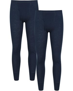 Mountain Warehouse Merino Base Layer Trousers Quick Drying Active Gym Trousers - Blue