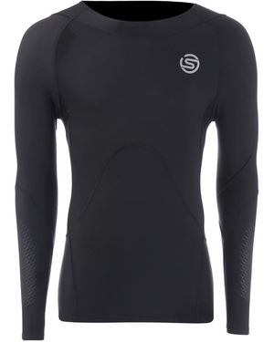 Skins Compression Fit Crew Neck Long Sleeve Top - Blue