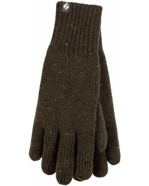 Heat Holders Winter Warm Soft Fleece Lined Thermal Gloves - Brown