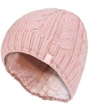 Heat Holders Ladies Cable Knit 3.4 Tog Fleece Lined Thermal Winter Hat - Pink