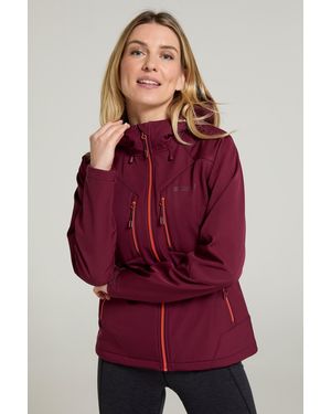 Mountain Warehouse 'Helsinki' Softshell Jacket Water Resistant Coat - Red