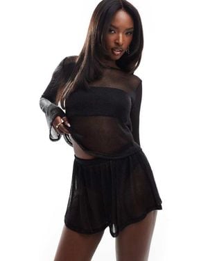 ASOS Co-Ord Jersey Chainmail Flippy Shorts - Black