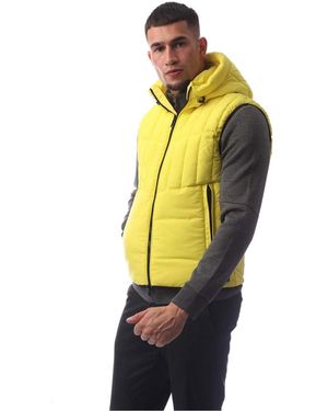 BOSS Cashton Hooded Solid Patterned Gilet - Yellow