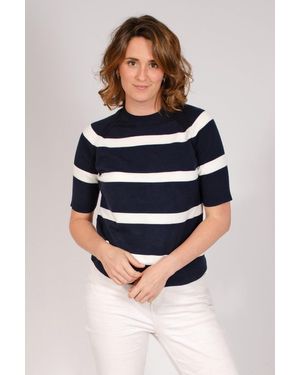 Secret Label Stripe Knit Top - Blue
