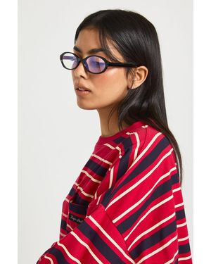Boohoo Oval Light Rounded Glasses - Red
