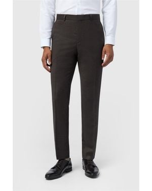 Ted Baker Flat Fronted Slim Fit Suit Trousers - Black