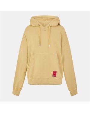Off-White c/o Virgil Abloh Off Relaxed Fit Hooded Neck Sweatshirt - Yellow
