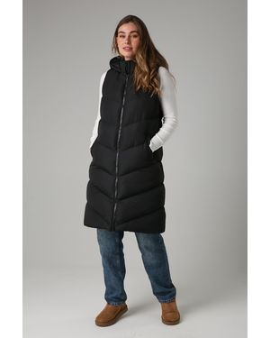 French Connection Midi Quilted Gilet With Hood - Blue