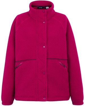 Regatta Ladies Emilica Borg Full Zip Fleece Jacket (Dark Cerise) - Pink