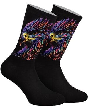 Jenes Socks Funny Printed Long For And - Black