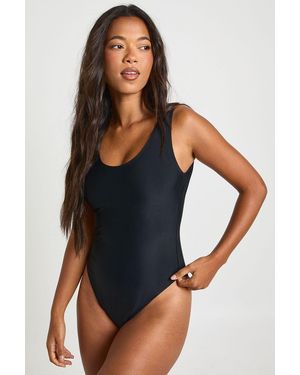 Boohoo Essentials Scoop Swimsuit - Blue