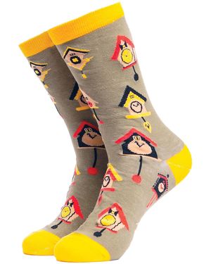 Soctopus Bird Pattern Novelty Cotton Socks For Adults - Yellow
