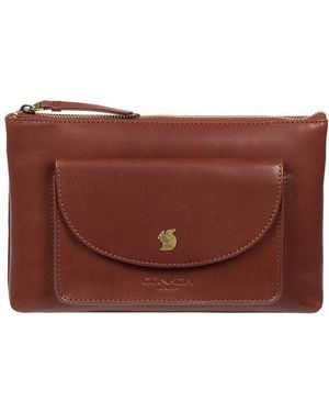 Conkca 'Treasure' Conker Leather Clutch Bag - Red