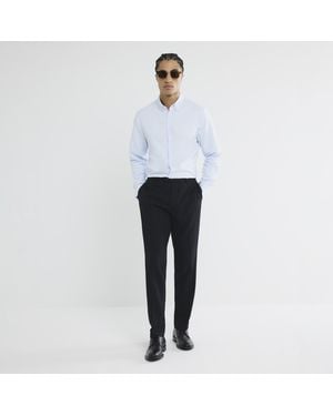 River Island Slim Fit Double Collar Shirt Cotton - White