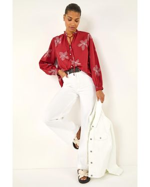 Roman Floral Embroidered Blouse