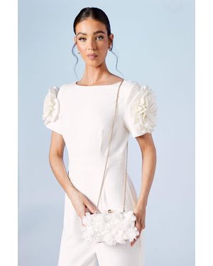 Oasis Bridal Petal Detail Clutch Bags - Blue