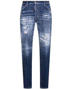 DSquared² Cool Guy Jean Destroyed Worn Denim Jeans Cotton - Blue