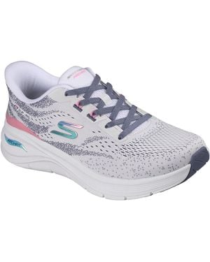 Skechers Arch Fit 3.0 Textile Mesh/Multi Trim Trainers - Grey