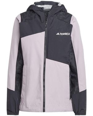 adidas Colour Block Full Zip Anorak Jacket - Purple