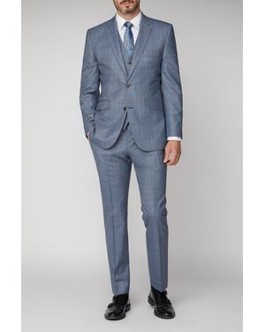 Scott Sharkskin With Overcheck Trouser - Blue